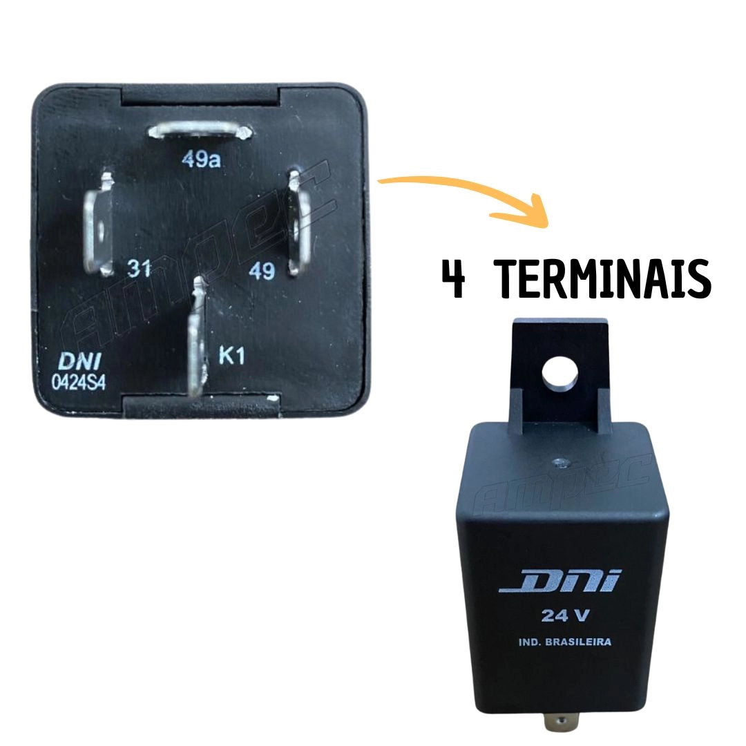 Rele Comando Seta Pisca Caminhão Ônibus 24V 500W DNI0424S4