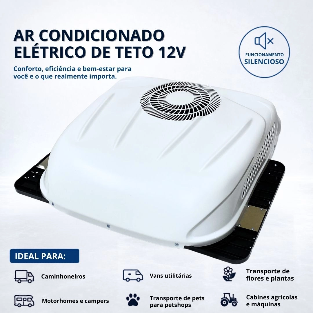 Kit Ar-Condicionado Elétrico Portátil Para Caminhão Van Motorhome Trailer Carro 12v 7500 BTUs Kit Ar-Condicionado Elétrico Portátil Para Caminhão Van Motorhome Trailer Carro 12v 7500 BTUs