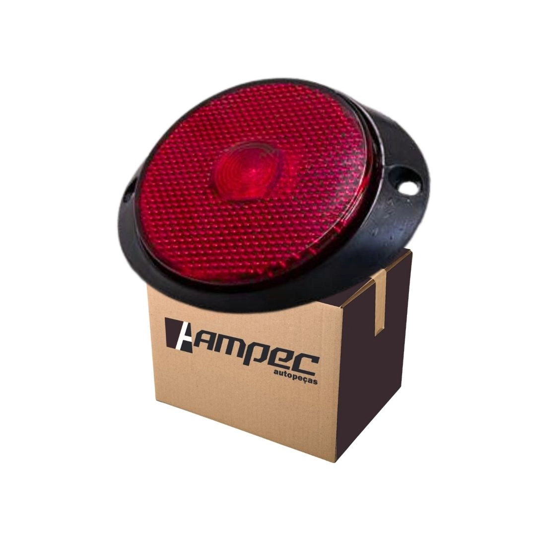 Lanterna Lateral Implemento P 65mm Com Suporte Frontal LED Vermelha Para Carreta Caminhão Trailer Reboque