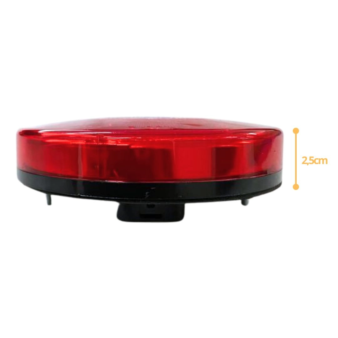 Lanterna Traseira LED Redonda Bivolt 135mm 4 Vias Posição Freio Ré Universal Caminhão Carreta Sinal Sul