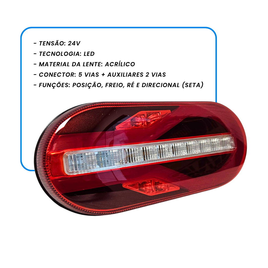 Par Lanterna Traseira 24v LED Universal Implementos Randon Sinal Sul 2352065020 Par Lanterna Traseira 24v LED Universal Implementos Randon Sinal Sul 2352065020