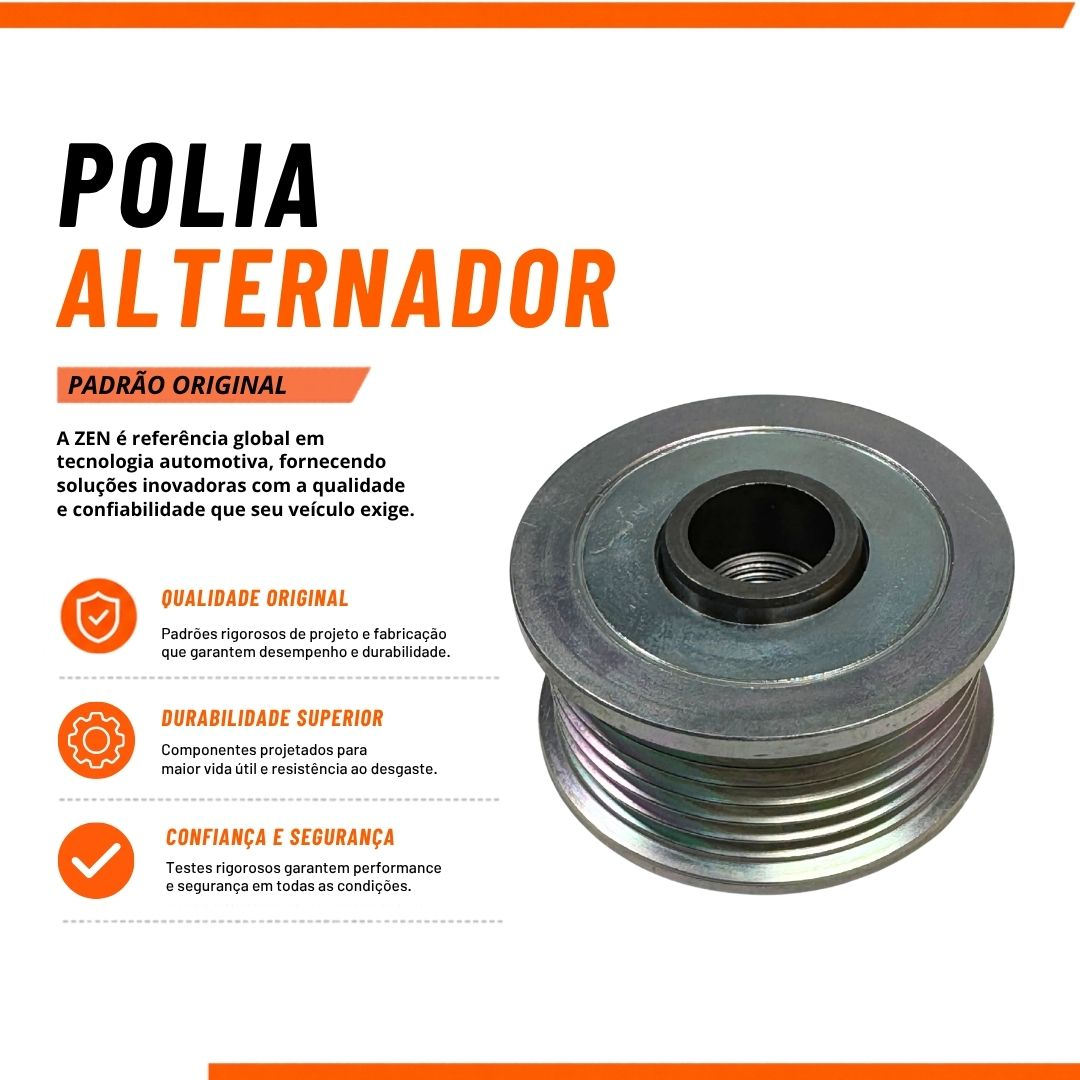 Polia Roda Livre do Alternador Bosch 6 Filetes Para Citroën C5 C6 2.7 HDi V6 Peugeot 407 607 2.7 HDi Zen Polia Roda Livre do Alternador Bosch 6 Filetes Para Citroën C5 C6 2.7 HDi V6 Peugeot 407 607 2.7 HDi Zen