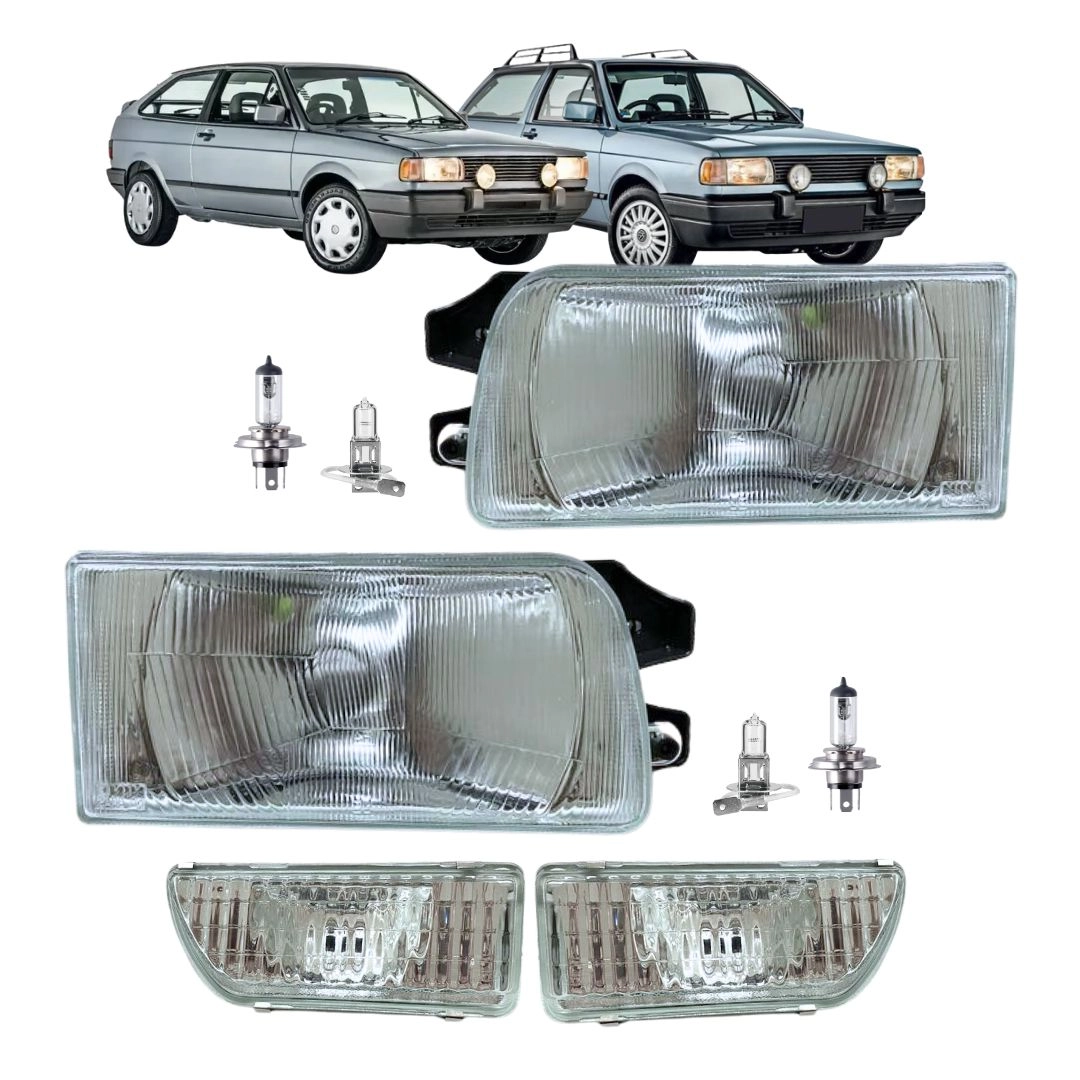 Kit Farol e Milha Para Gol Parati Quadrado G1 91 a 95 Vidro Kit Farol e Milha Para Gol Parati Quadrado G1 91 a 95 Vidro