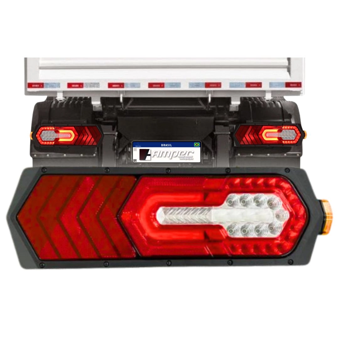 Conjunto Lanterna Traseira Turn Led Multifunção 24V LD Conjunto Lanterna Traseira Turn Led Multifunção 24V LD