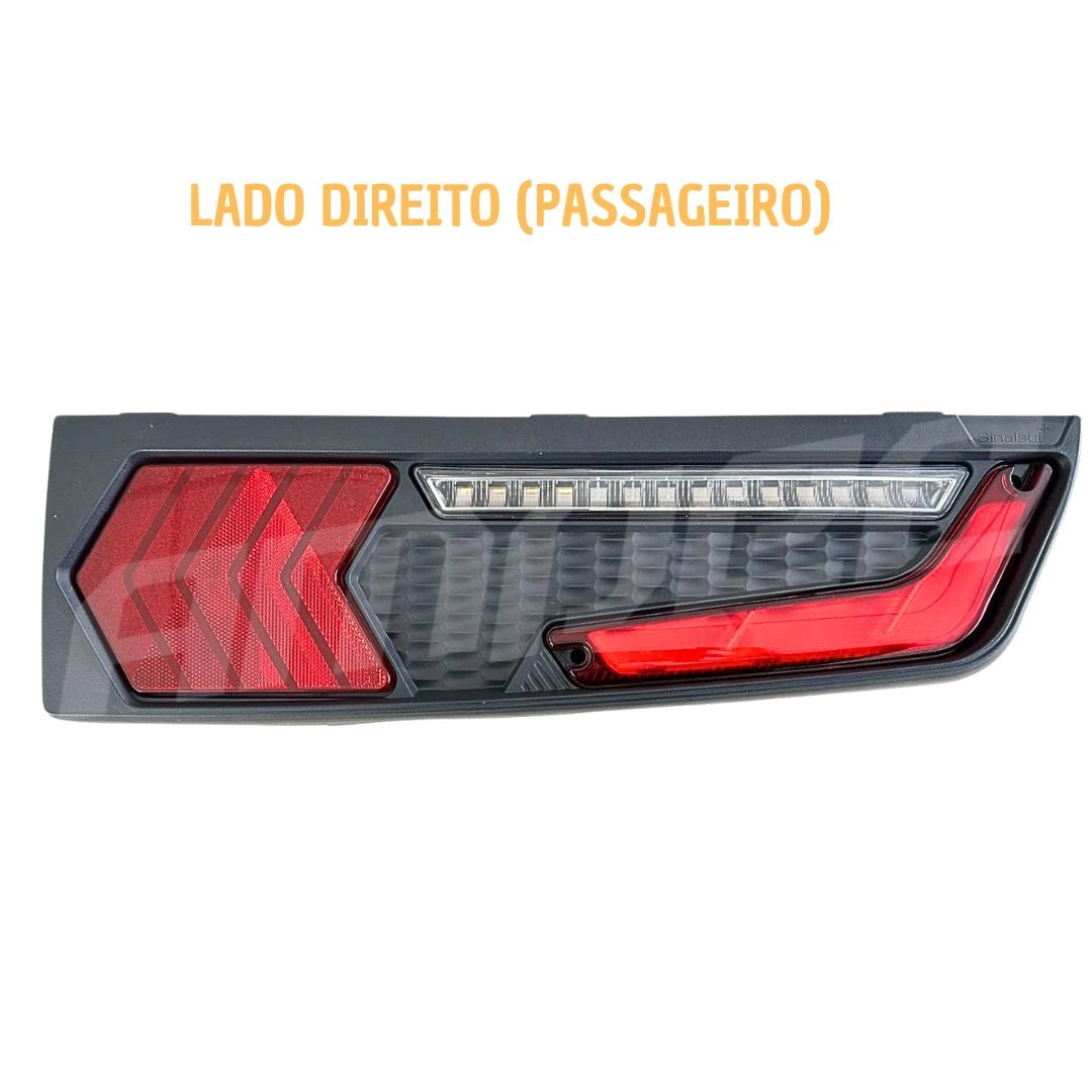 Par Lanterna Traseira Implemento Euro Bivolt c/ chicote Led