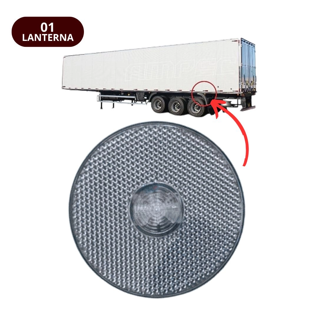 Lanterna Lateral Implemento G 85mm Sem Suporte LED Cristal Para Carreta Caminhão Trailer Reboque Lanterna Lateral Implemento G 85mm Sem Suporte LED Cristal Para Carreta Caminhão Trailer Reboque