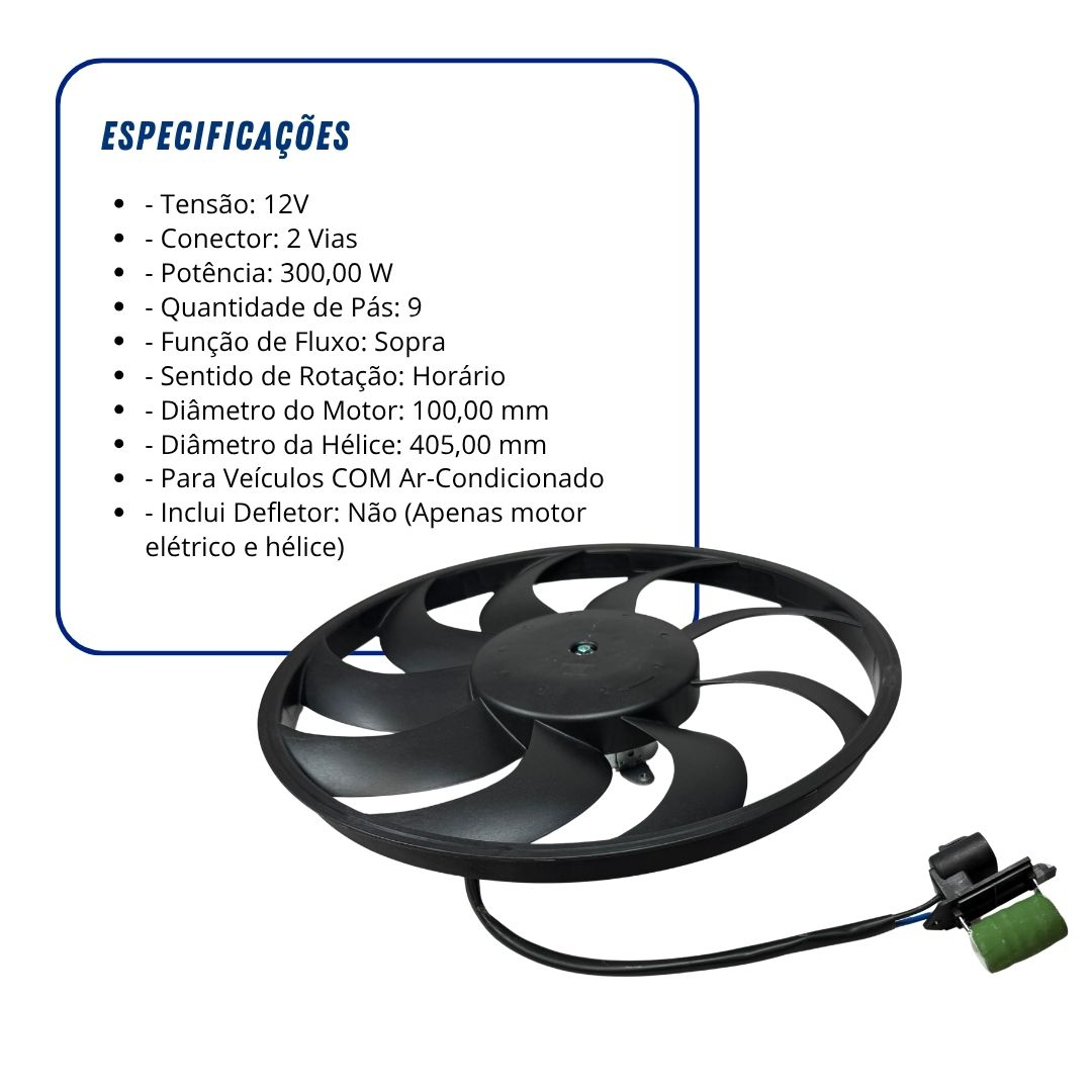 Ventoinha do Radiador Eletroventilador 12v Para Chevrolet Cobalt 1.4 Onix Prisma Spin Sonic Tracker 300W Gauss