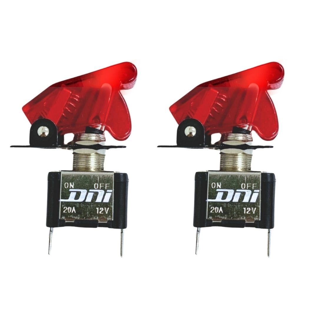Kit 2 Chave Botão Liga Desliga 2 Posições 12v Vermelha LED