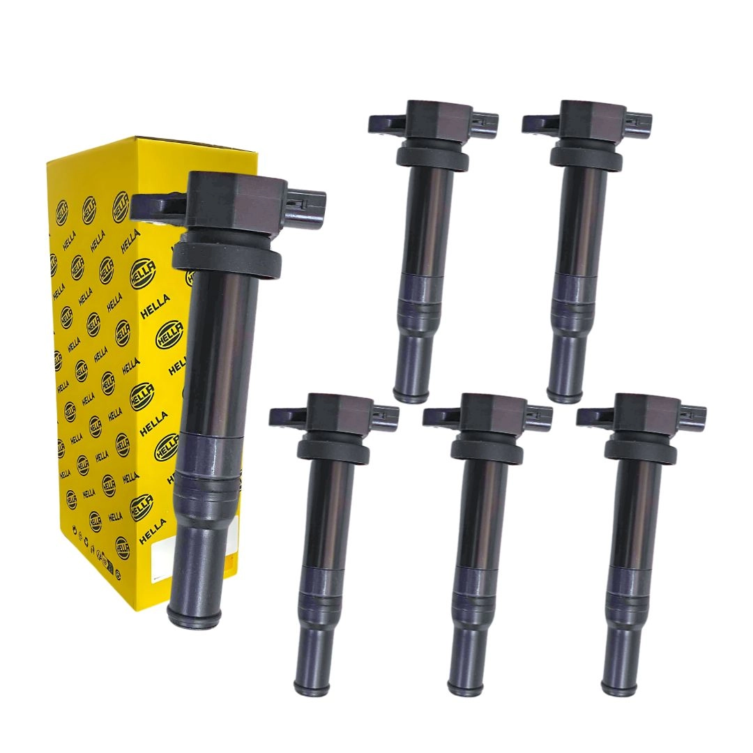 Kit 6 Bobina de Ignição Para Santa Fe 2.7 2002 a 2010 Hella Kit 6 Bobina de Ignição Para Santa Fe 2.7 2002 a 2010 Hella