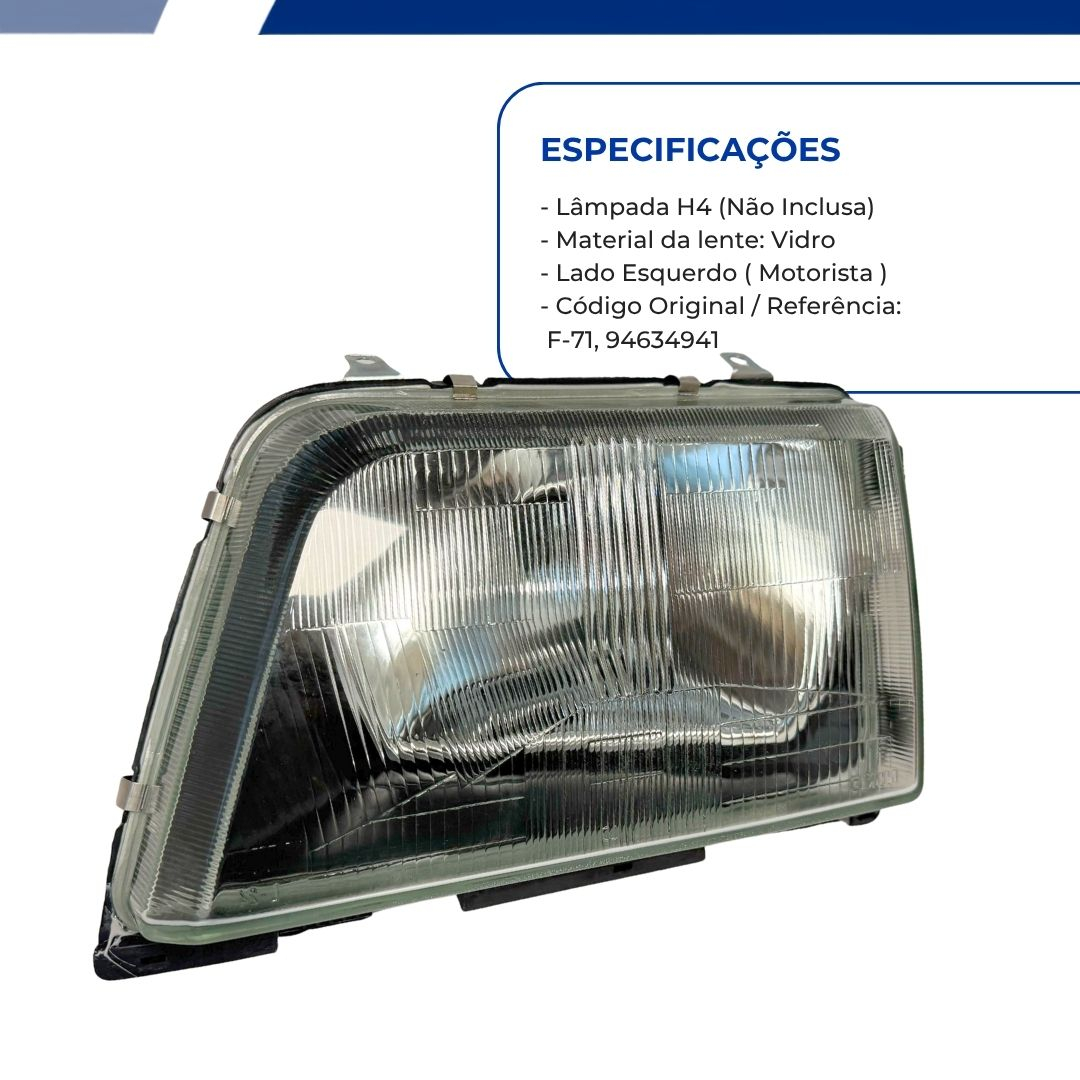Farol Principal Lado Esquerdo Vidro GM Monza 1982 a 1987 Hatch Sedan Perua 94634941 Farol Principal Lado Esquerdo Vidro GM Monza 1982 a 1987 Hatch Sedan Perua 94634941