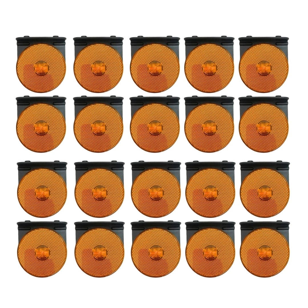 Kit 20 Lanternas Lateral Led Carreta Com Suporte Amarela G Kit 20 Lanternas Lateral Led Carreta Com Suporte Amarela G