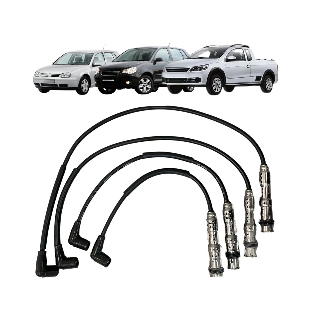 Jogo 4 Cabo Ignição Para VW Golf Polo Saveiro 1.6 032905409B