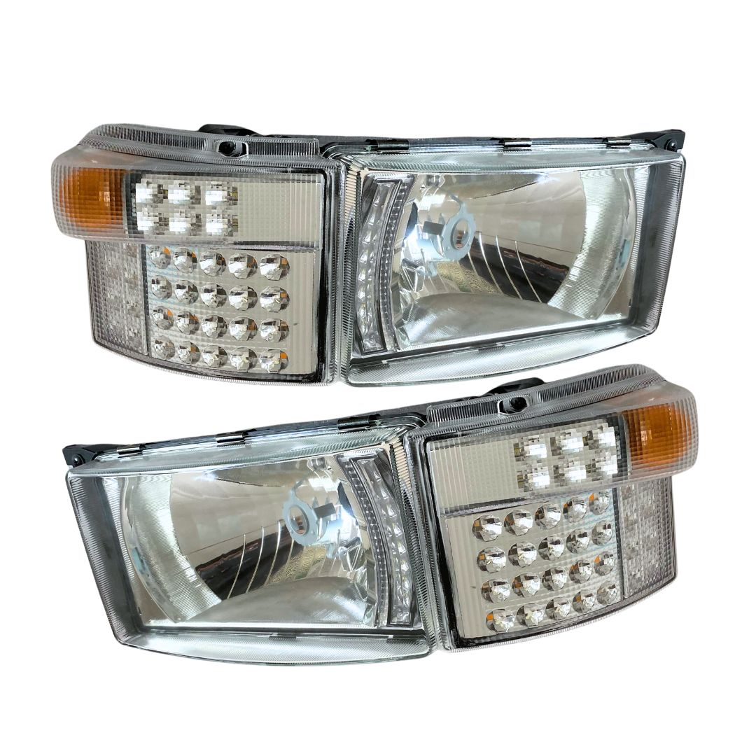 Par Farol Dianteiro 24v E Pisca DRL em LED Para Scania Série 4 5 6 PGR Com Lâmpadas 1732509 1732510 Par Farol Dianteiro 24v E Pisca DRL em LED Para Scania Série 4 5 6 PGR Com Lâmpadas 1732509 1732510