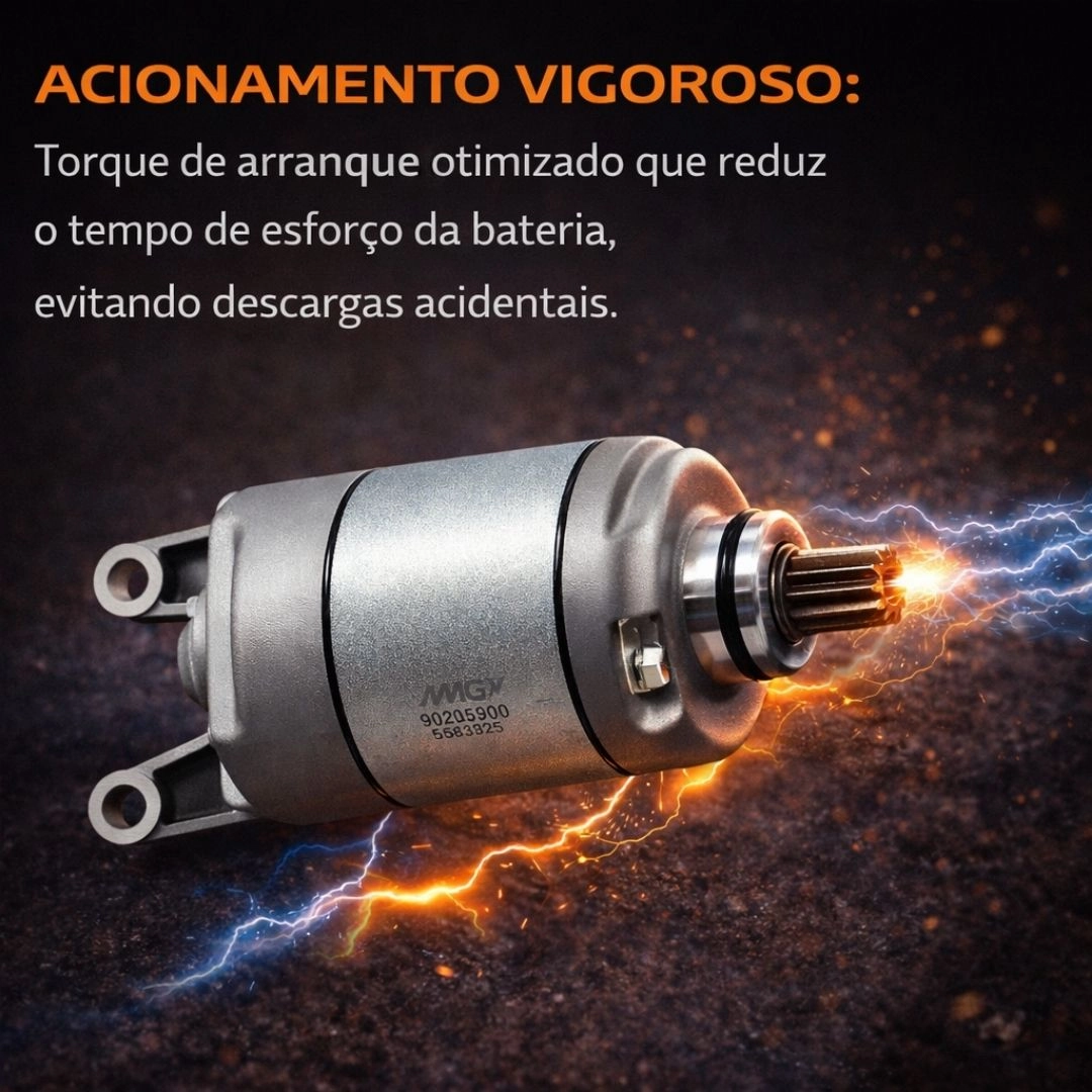 Motor de Partida 9 Dentes 12v Para Fan 160 Titan 160 Bros 160 Cg Start 160 Cargo 160 Xre 190 2016 a 2025 Magnetron 90205 Motor de Partida 9 Dentes 12v Para Fan 160 Titan 160 Bros 160 Cg Start 160 Cargo 160 Xre 190 2016 a 2025 Magnetron 90205