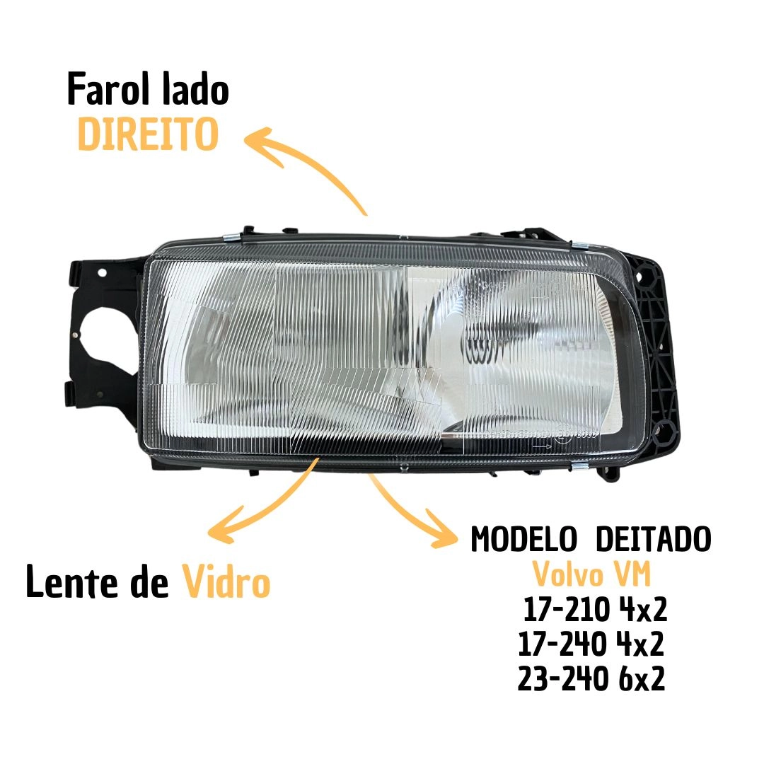 Par Farol Principal deitado ParaVolvo VM 17 23 Par Farol Principal deitado ParaVolvo VM 17 23