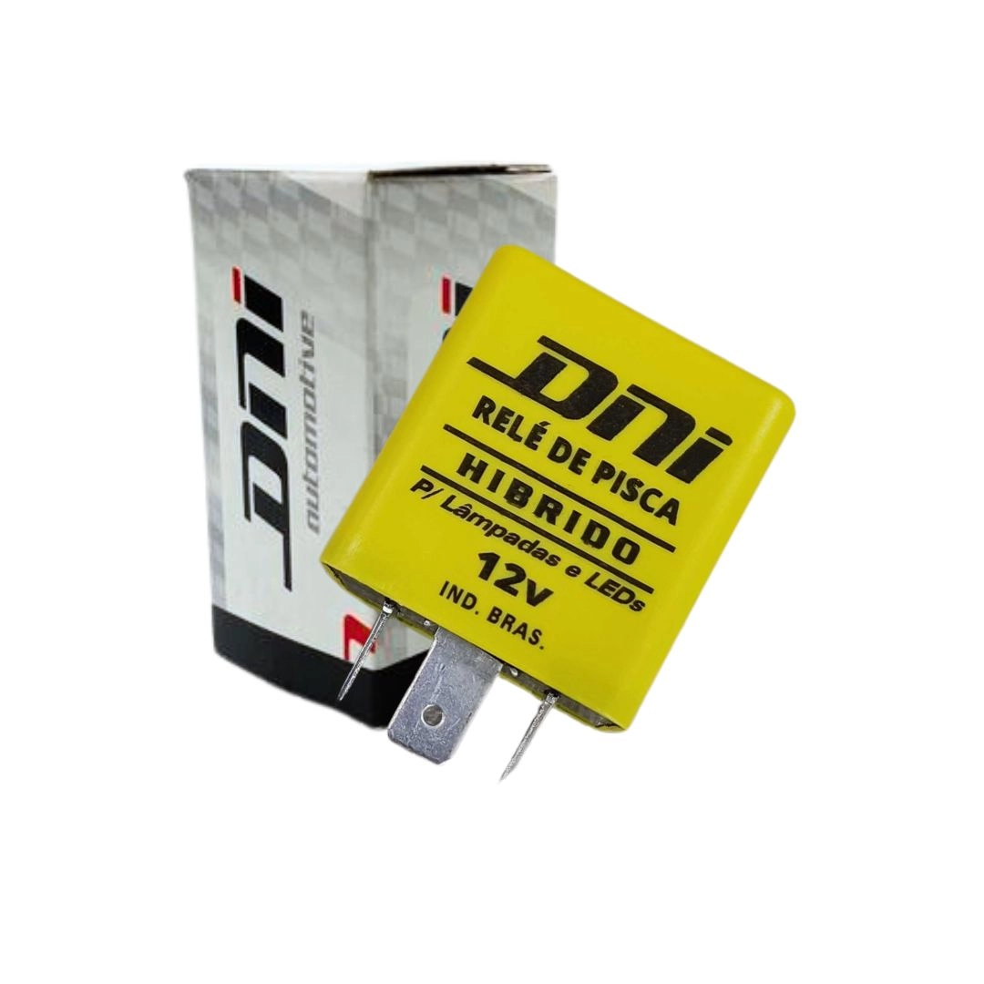 Relé de Pisca Seta Híbrido Eletrônico 12V 3 Terminais 120W Lâmpadas Comuns e LED Carro Moto Caminhão DNI Original DNI111 Relé de Pisca Seta Híbrido Eletrônico 12V 3 Terminais 120W Lâmpadas Comuns e LED Carro Moto Caminhão DNI Original DNI111