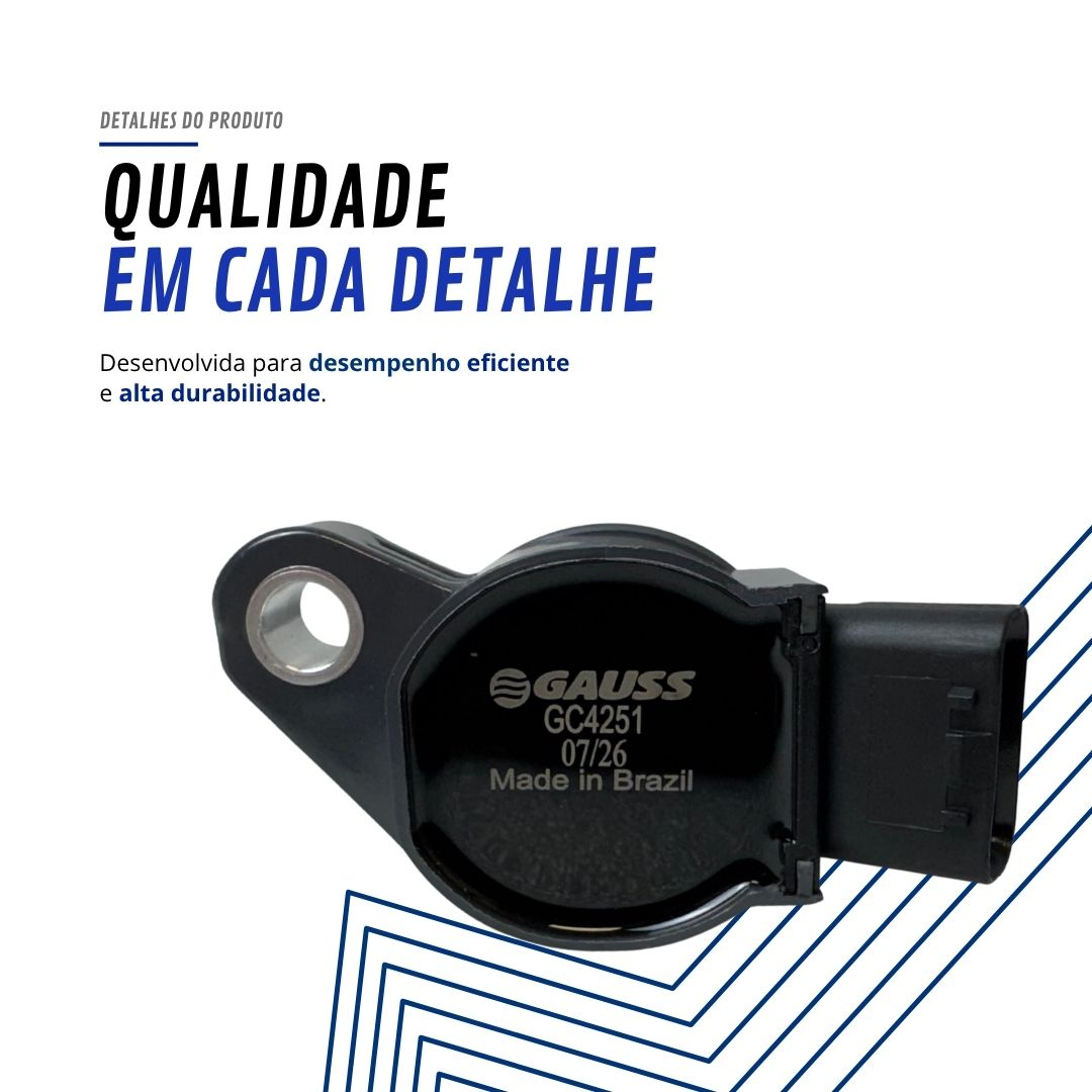 Kit 4 Bobinas de Ignição Tipo Caneta 12V 4 Pinos Para Toyota Rav4 2.5 Camry V6 3.5 e Lexus ES350 RX350 Gauss Kit 4 Bobinas de Ignição Tipo Caneta 12V 4 Pinos Para Toyota Rav4 2.5 Camry V6 3.5 e Lexus ES350 RX350 Gauss