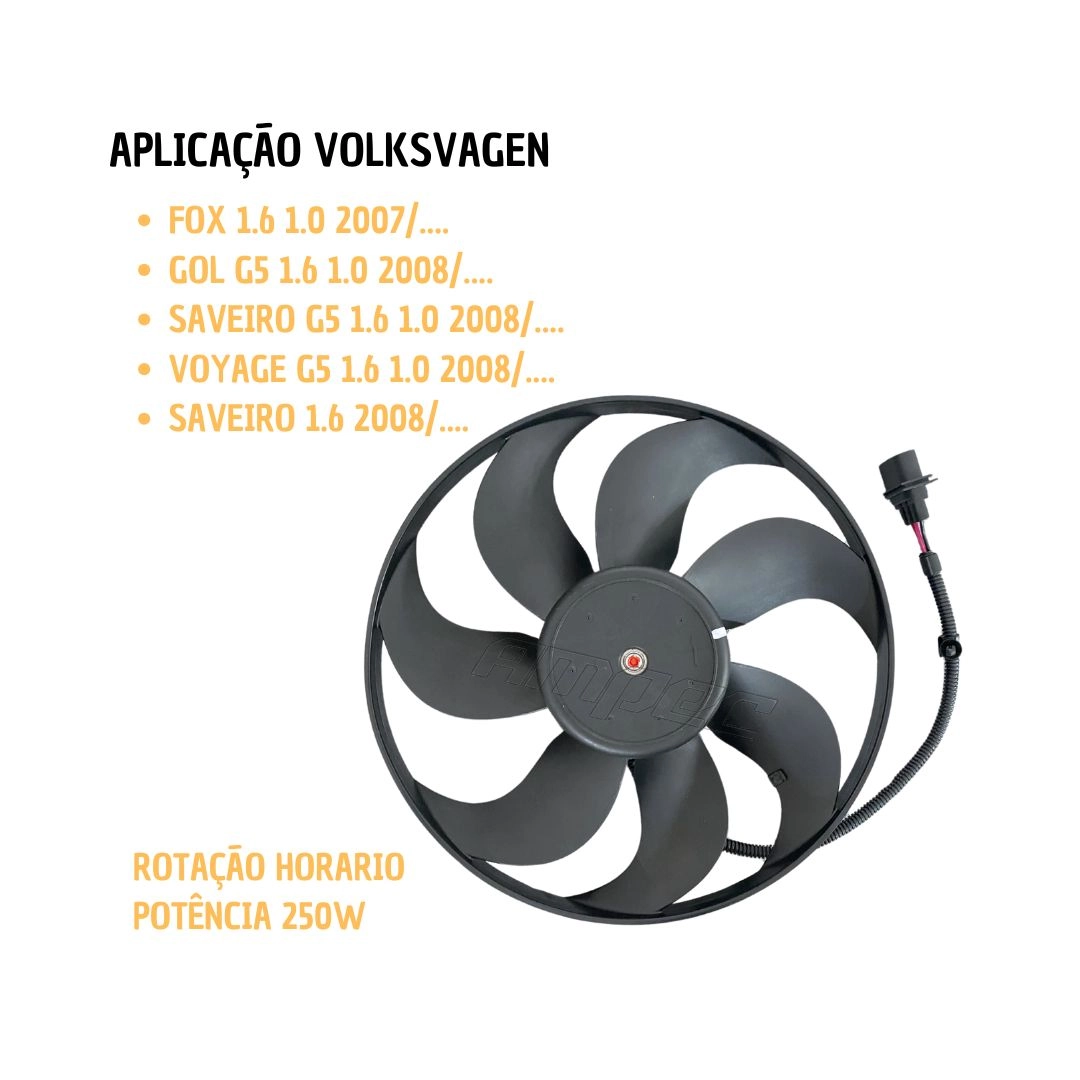Ventoinha Radiador VW G5 Fox Gol Saveiro Voyage 1.0 1.6