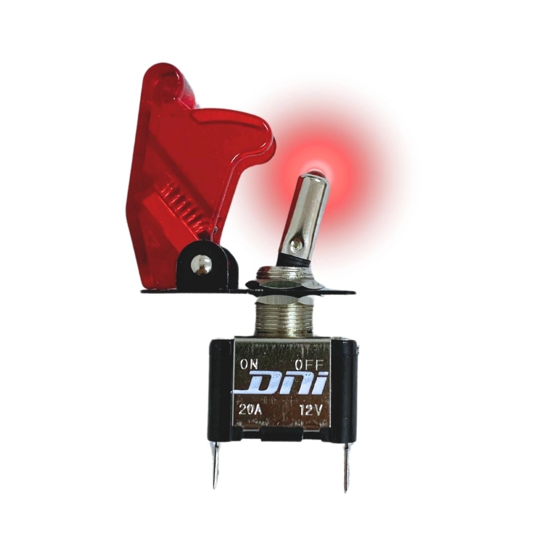 Chave Botão Liga Desliga 2 Posições 12v LED Vermelha 