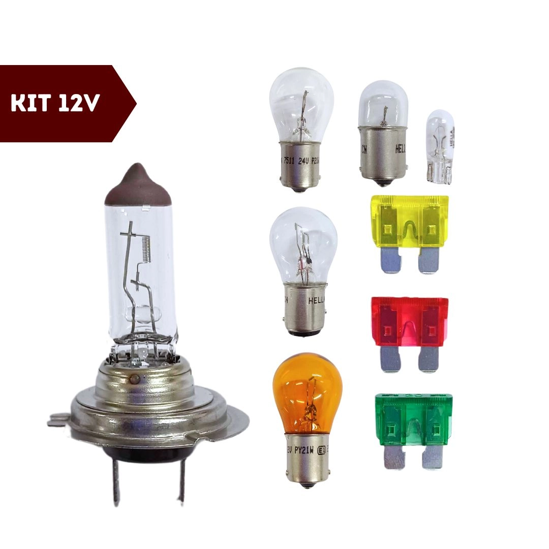 Kit Lampadas H7 12v Farol Seta Re Fusivel 9 Pçs Hella Kit Lampadas H7 12v Farol Seta Re Fusivel 9 Pçs Hella