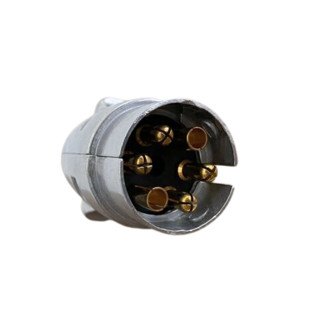 Tomada Carretinha Alumínio 6 Polos Conector Macho Tomada Reboque 6 Polos Alumínio Macho