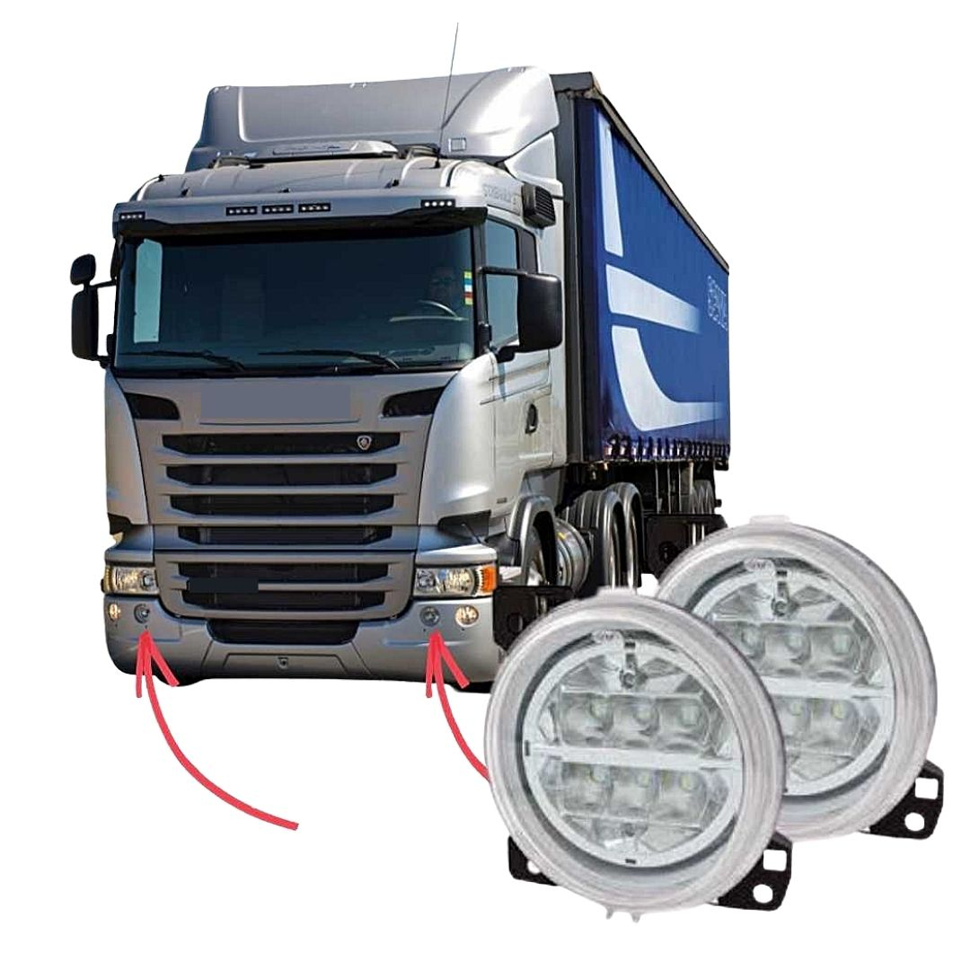 Par Farol Milha Auxiliar Interno LED Para Scania Série 4 Série 5 Scania R440 IAM 2248114 2248113 Par Farol Milha Auxiliar Interno LED Para Scania Série 4 Série 5 Scania R440 IAM 2248114 2248113