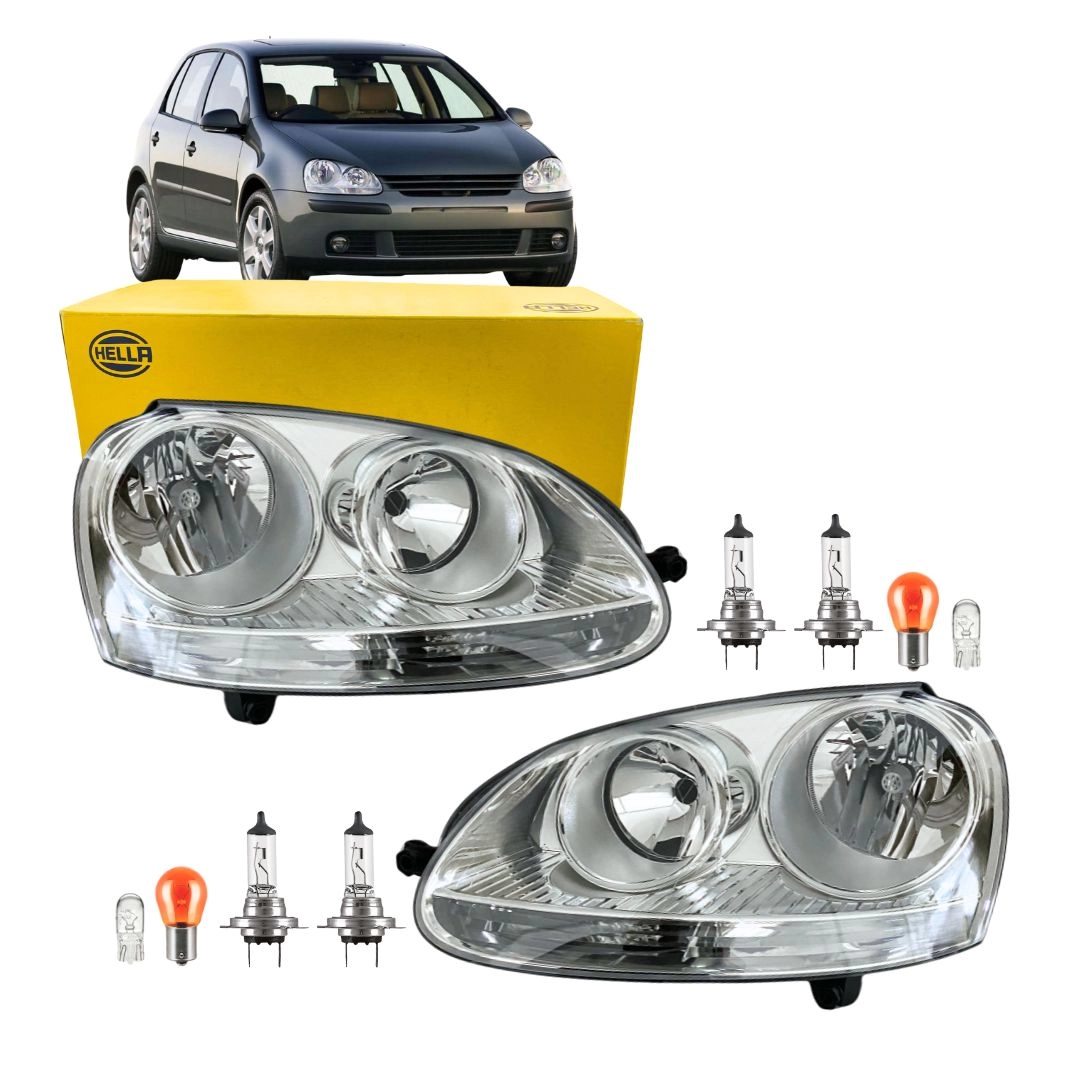 Par Farol Para Golf MK5 FSI TSI GTI 2003 a 2008 Hella