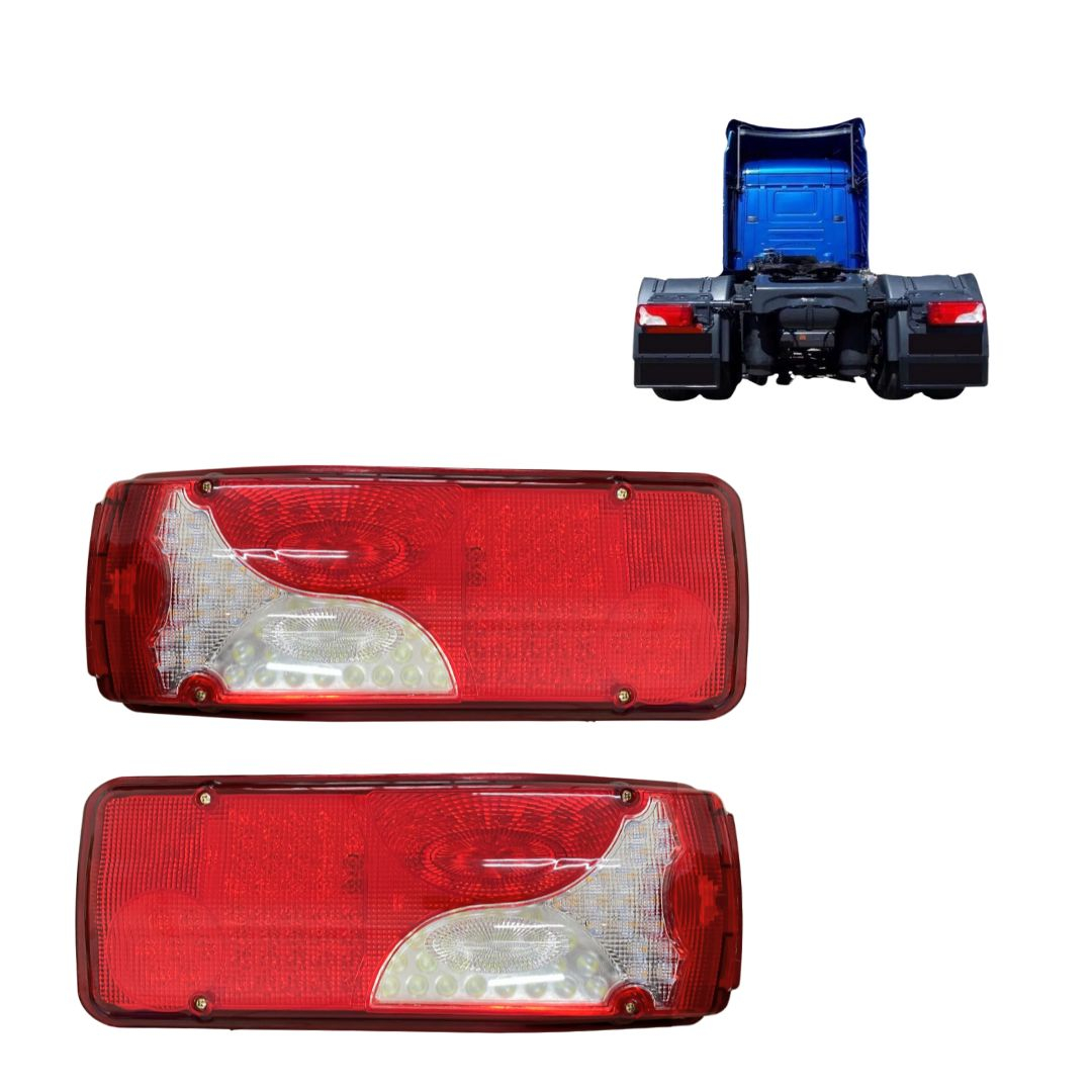 Par Lanterna Traseira Botinha LED 24v Para Scania Série 4 Scania Série 5 Após 2007 Com Vigia 