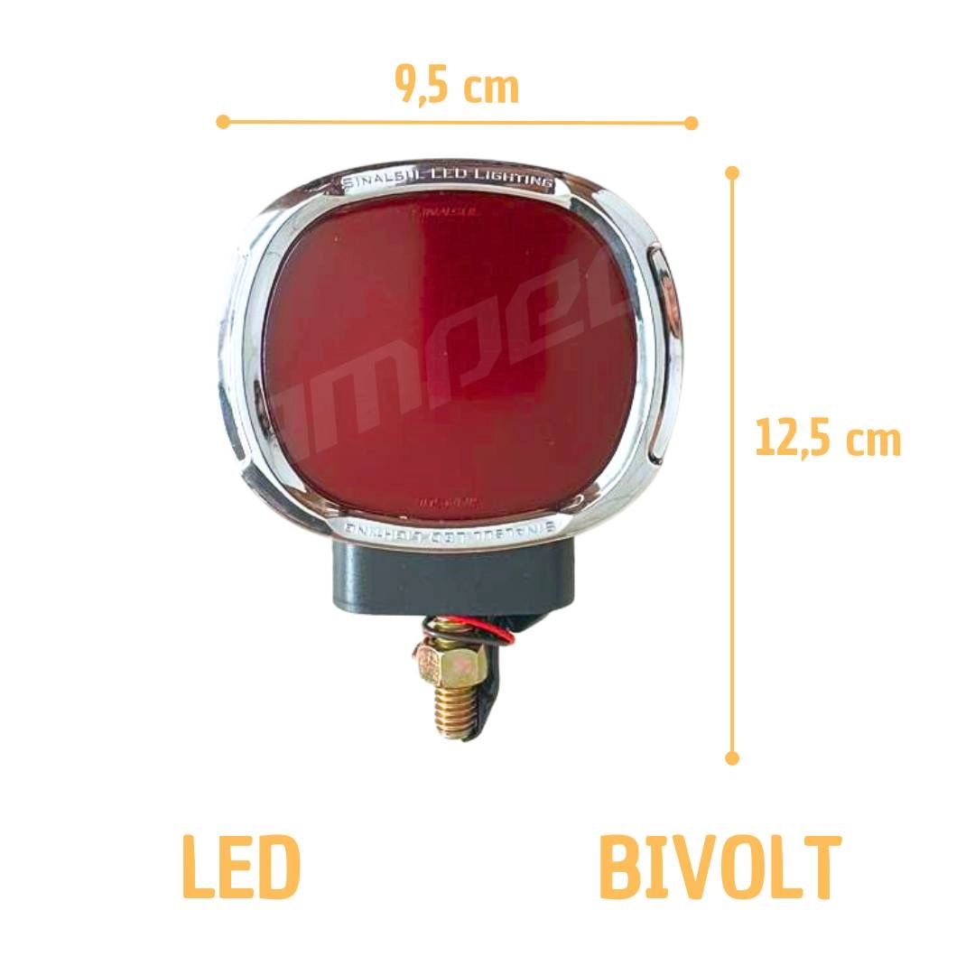 Lanterna Três Marias Foguinho Led Bivolt Vermelha Sinalsul