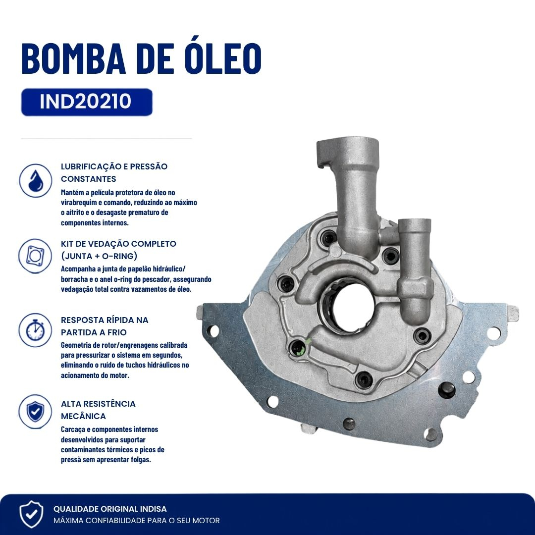 Bomba de Óleo Ford Fiesta Ka EcoSport Focus Courier Escort 1.0 1.6 8V Zetec Rocam Flex Supercharger Com Junta e Anel