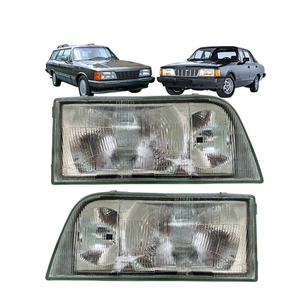 Par Farol Principal Ford Opala Caravan 1988 a 1992 Vidro Par Farol Principal Ford Opala Caravan 1988 a 1992 Vidro