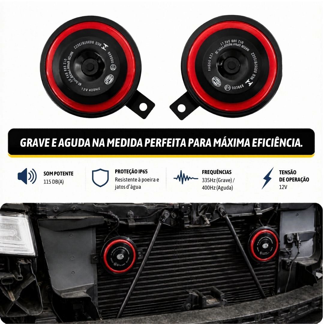 Buzina Dupla Paquerinha Grave Agudo Para Automotivo Ford Volkswagen Chevrolet Fiat 12v 115 dB Buzina Dupla Paquerinha Grave Agudo Para Automotivo Ford Volkswagen Chevrolet Fiat 12v 115 dB