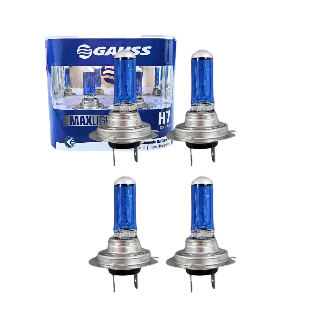 Kit 4 Lâmpadas Super Branca H7 12v 55w Lâmpada Branca GL61H7