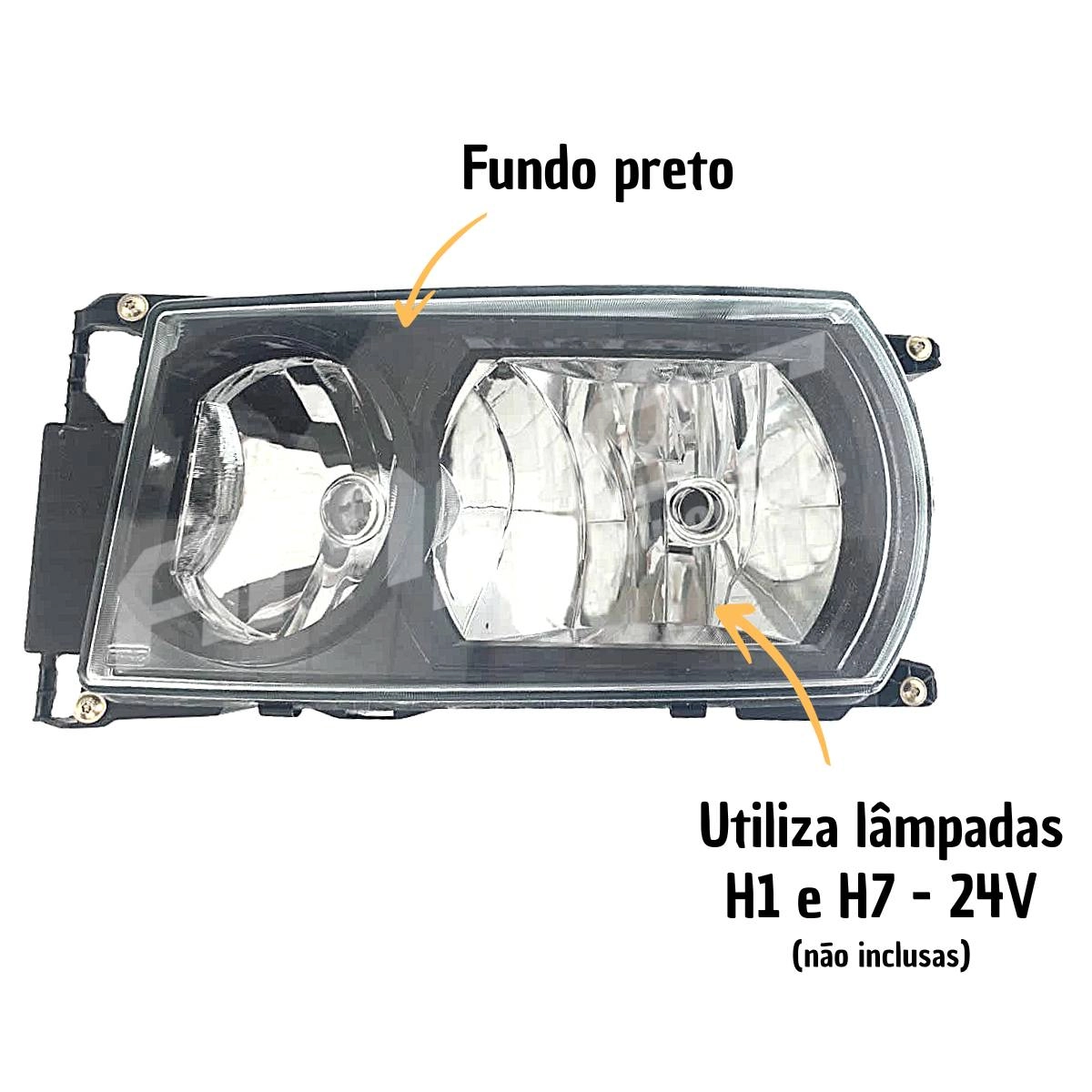 Farol Principal Dianteiro Para Scania Série 5 P G R Máscara Negra Lado Direito Nino F356MN Farol Principal Dianteiro Para Scania Série 5 P G R Máscara Negra Lado Direito Nino F356MN