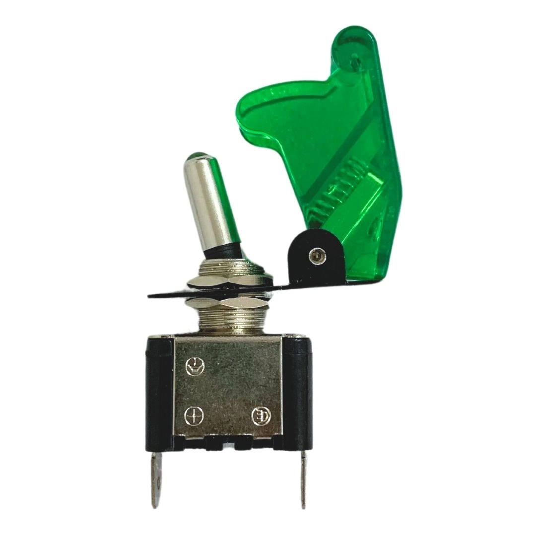 Kit 2 Chave Botão Liga Desliga 2 Posições 12v Capa Verde LED