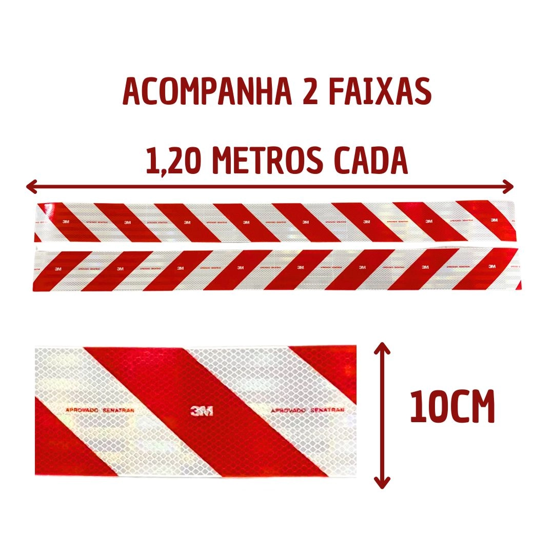Kit 25 Faixas Refletivas Lateral e Parachoque 3M Original