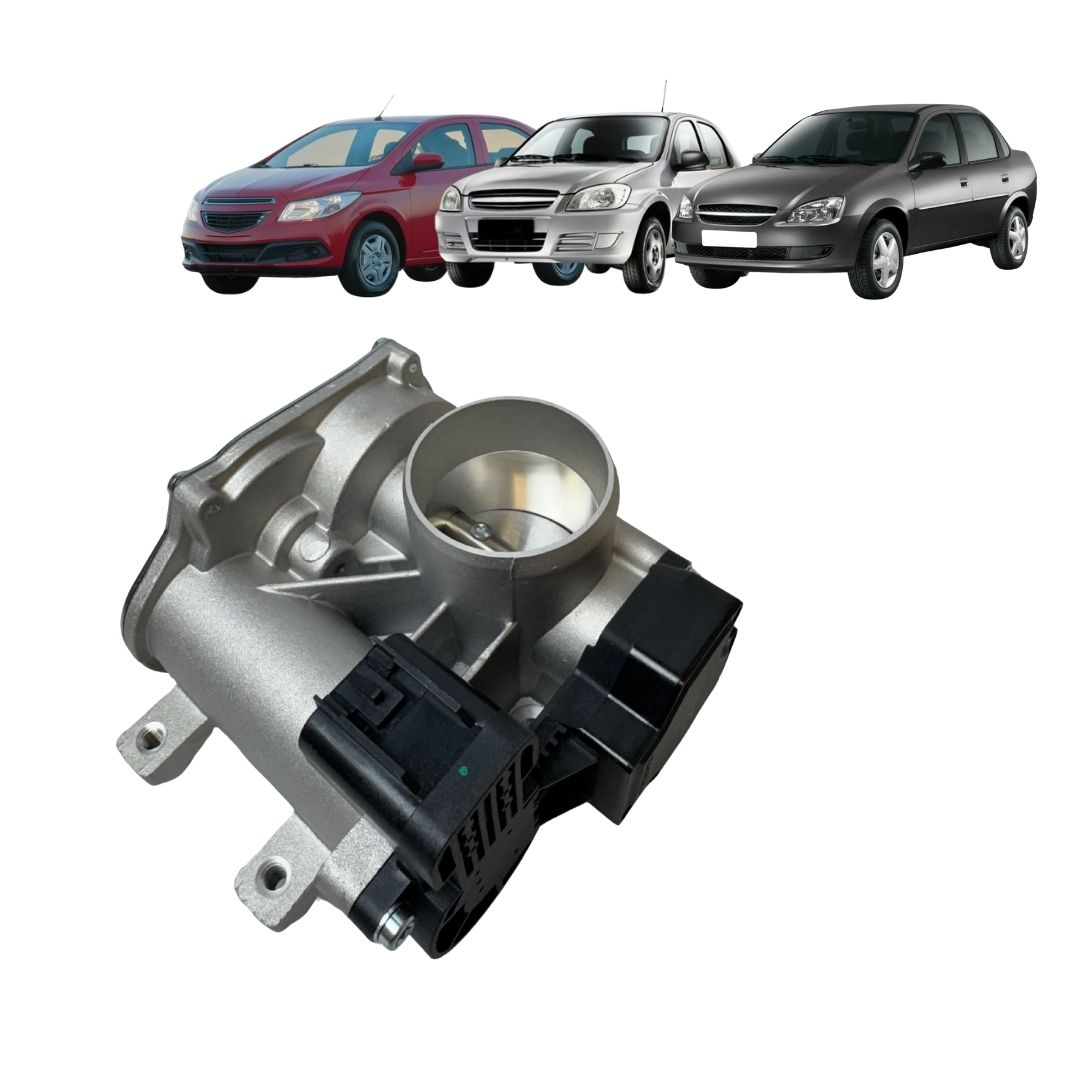 Corpo de Borboleta TBI Eletrônico Alumínio 12V 6 Pinos Tecnologia Hall Para Chevrolet Celta Corsa Hatch Prisma 1.0 8V