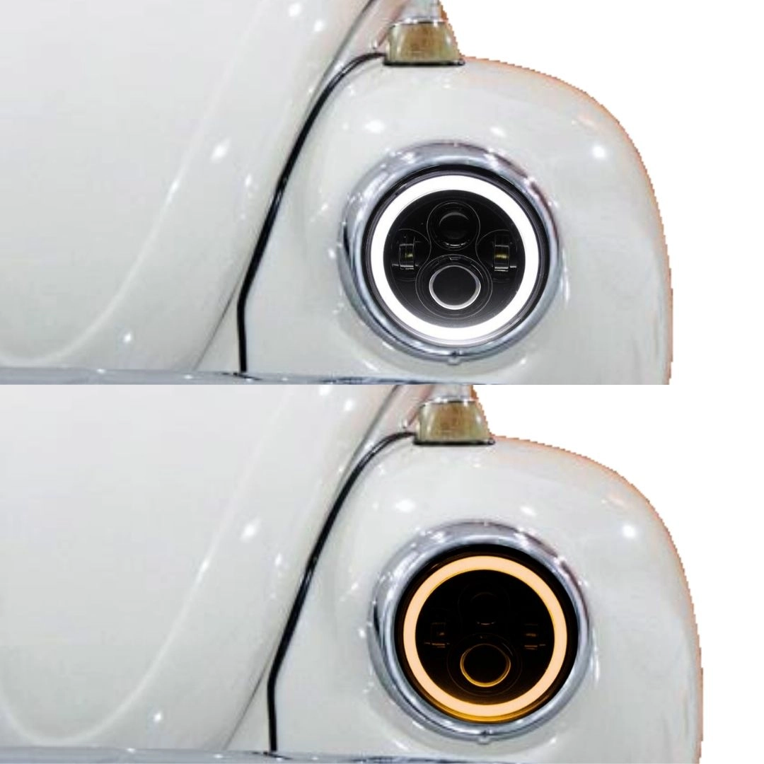 Farol Angel Eyes Led + Suporte Jeep Troller Fusca Kombi Farol Angel Eyes Led + Suporte Jeep Troller Fusca Kombi