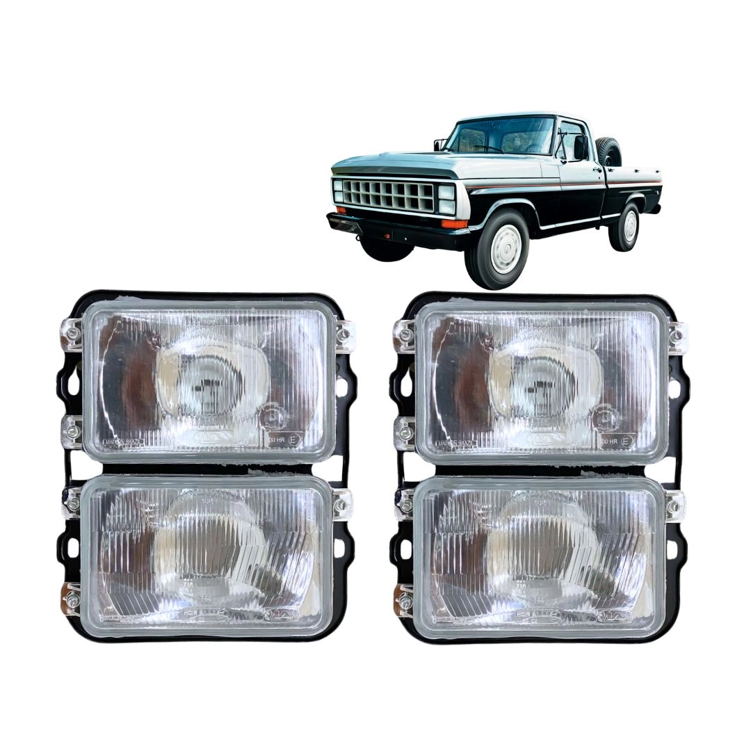 Par Farol Duplo Vidro Para Ford F1000 F4000 ate 1994 Par Farol Duplo Vidro Para Ford F1000 F4000 ate 1994