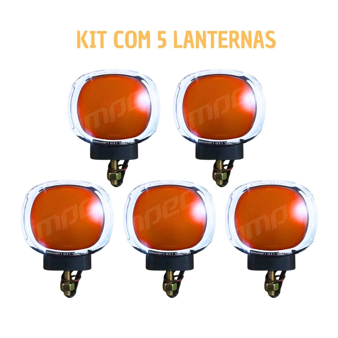Kit 5 Lanternas Três Marias Foguinho Led Bivolt Amarela Kit 5 Lanternas Três Marias Foguinho Led Bivolt Amarela