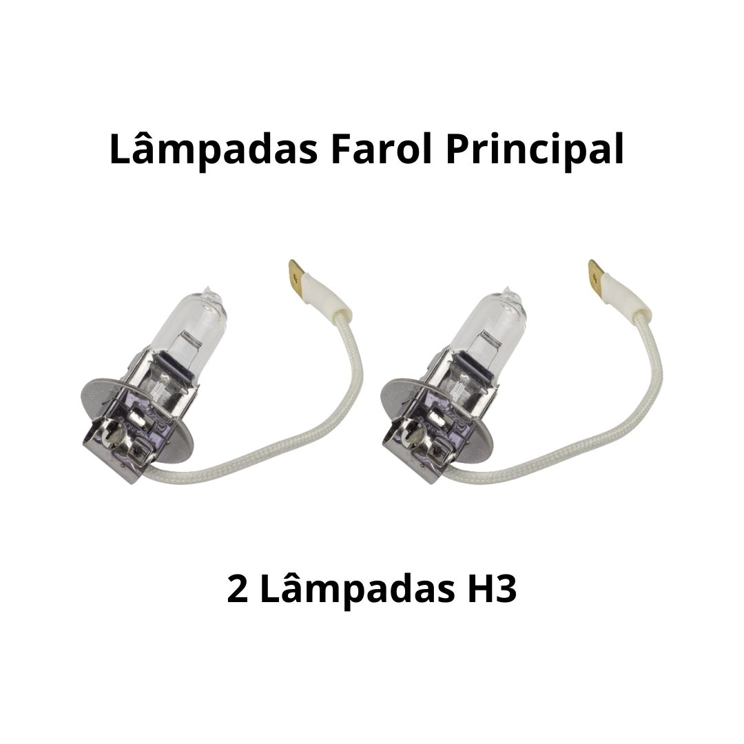 Par Farol Auxiliar Sun Ray Redondo 85mm Vidro Amarelo H3 12V