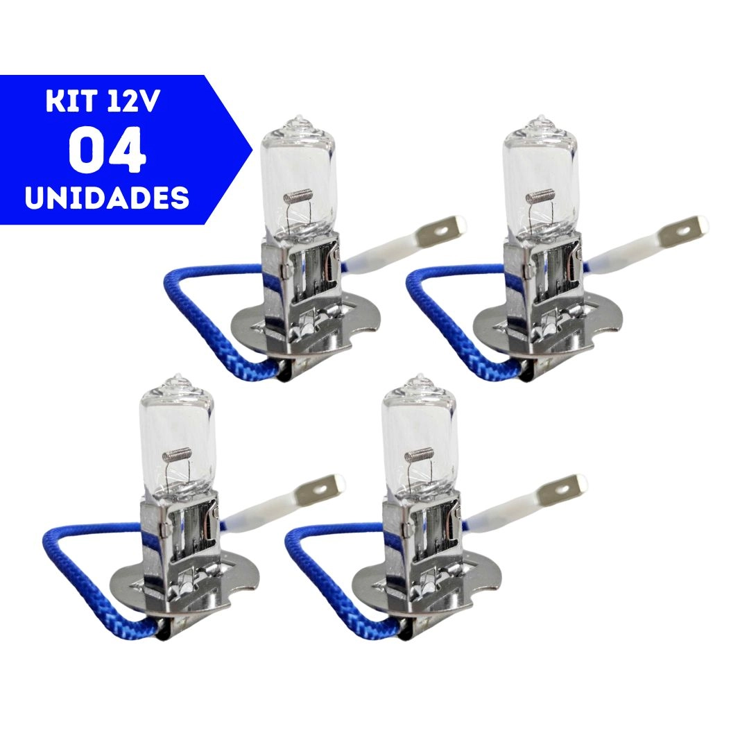 Kit 4 Lâmpadas H3 12v 55w Aprovado INMETRO