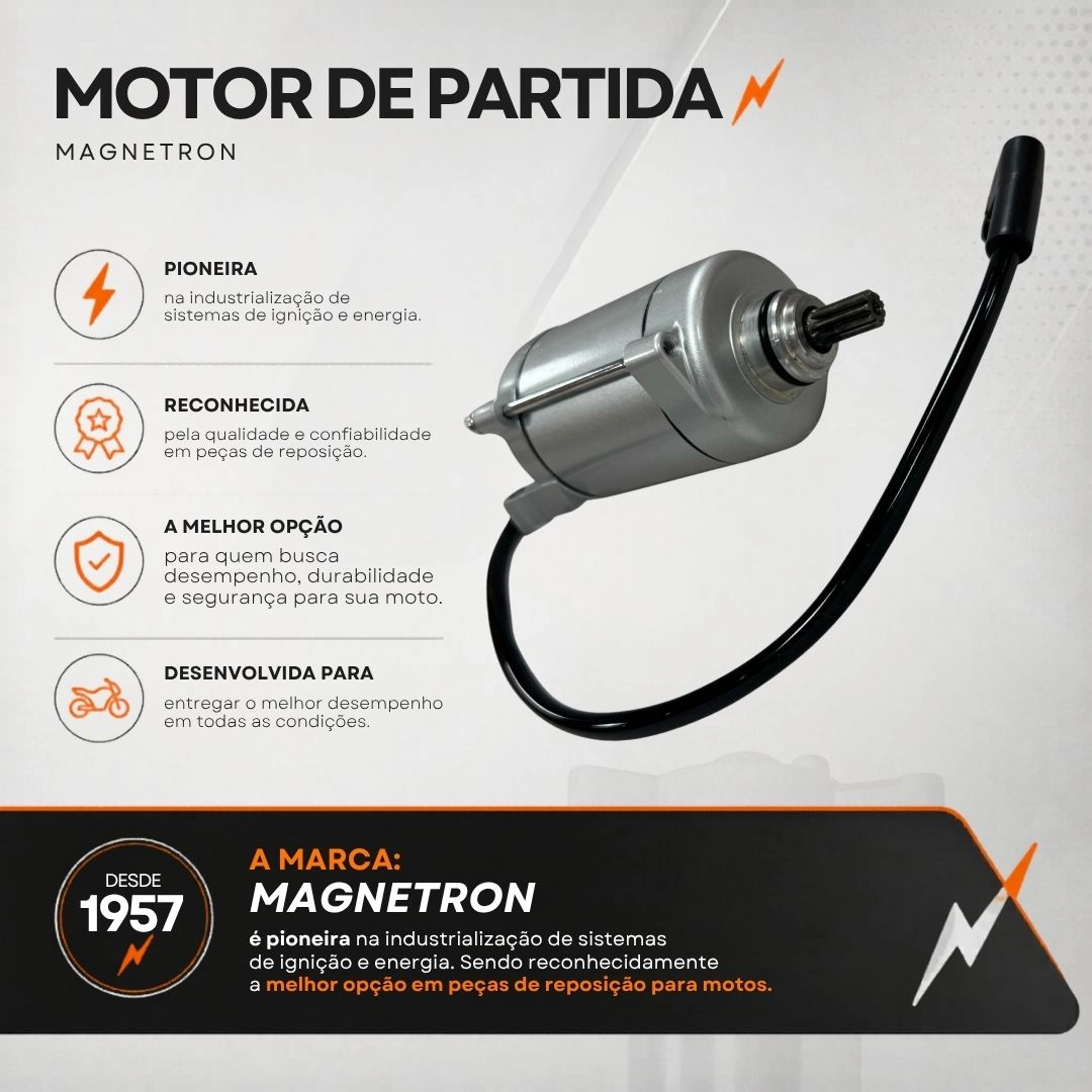 Motor de Arranque Partida 9 Dentes 12v Para Honda CG 125 Titan 2000 a 2004 Magnetron 31200KBB901 Motor de Arranque Partida 9 Dentes 12v Para Honda CG 125 Titan 2000 a 2004 Magnetron 31200KBB901
