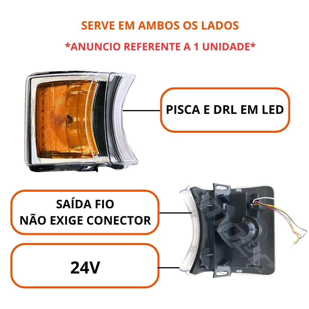 Lanterna Pisca Seta Para Scania Série 5 Série 6 P G R Full LED Dianteira