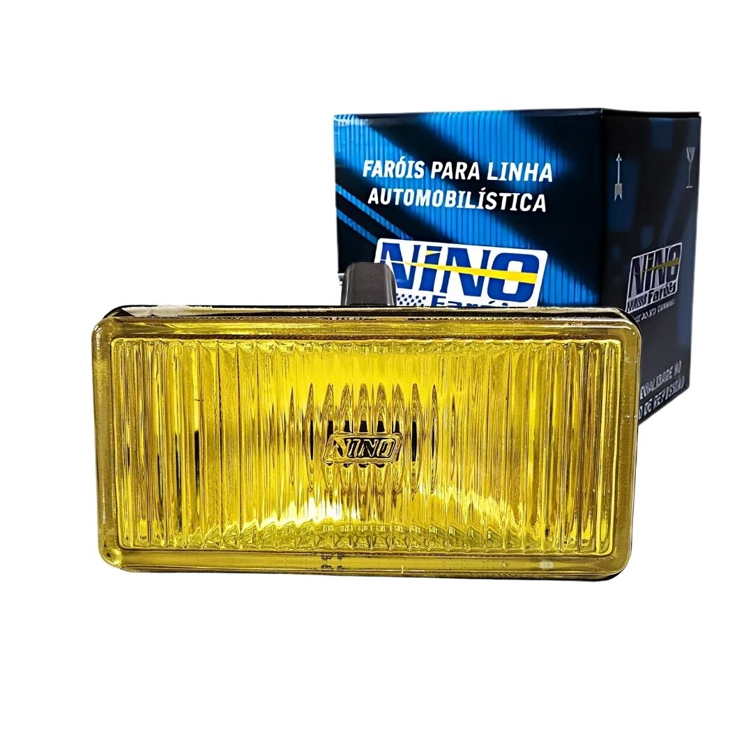 Farol Auxiliar Universal Retangular 152x78mm Vidro Amarela