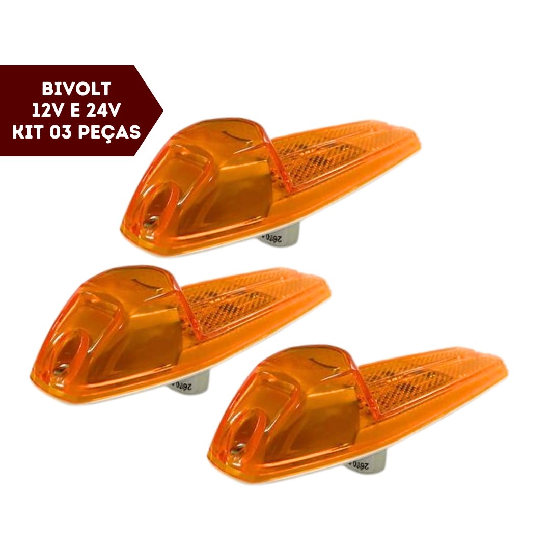 Kit 3 Lanternas Lateral Posição Direcional LED Bivolt 12/24v