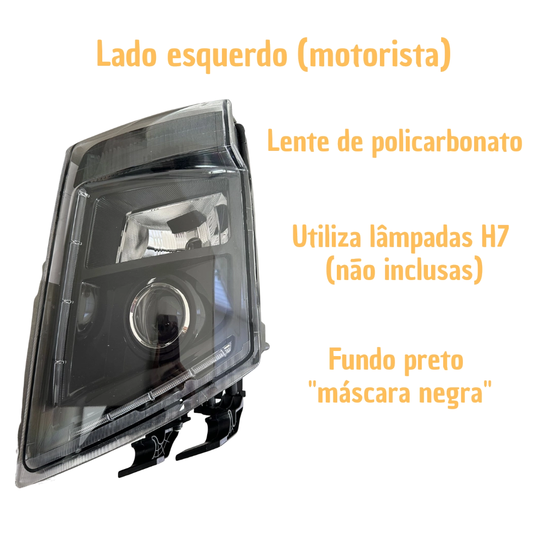 Farol Para Volvo FM FH13 Pisca Máscara Negra Esquerdo