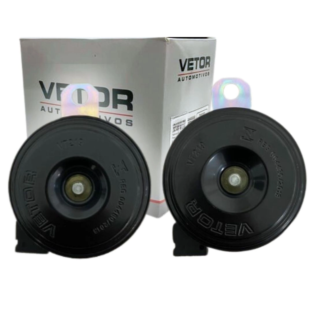 Par Buzina Toyota Hilux 72mm c/ Conector Original e Suporte Par Buzina Toyota Hilux 72mm c/ Conector Original e Suporte