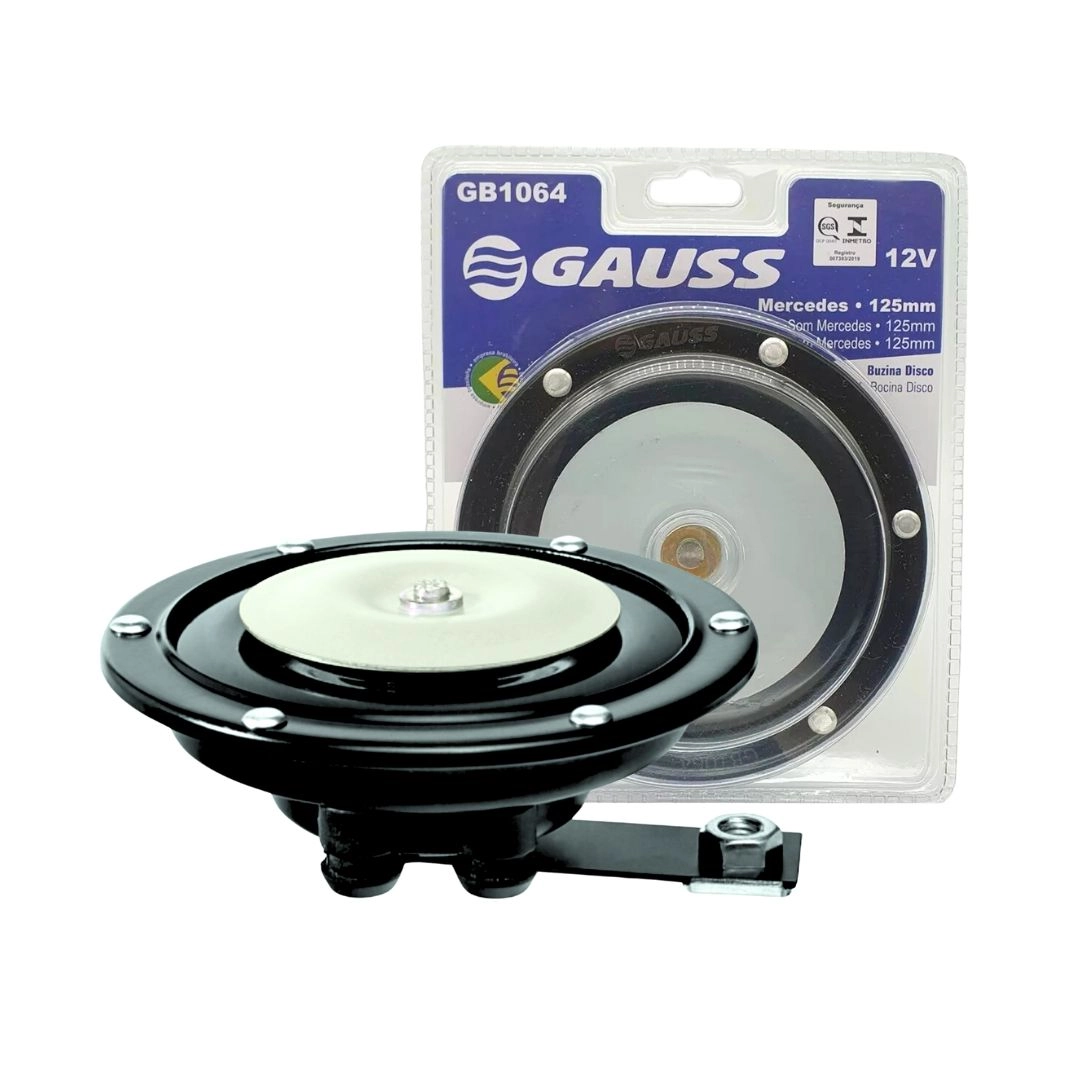 Buzina Disco Universal Carro Moto Onibus 125mm 12v Som Mercedes Gauss GB1064