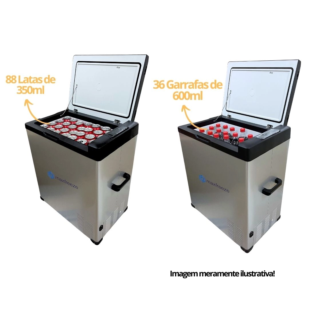Mini Geladeira Portátil 75 Litros Para Caminhão Ônibus Van 12V/24V 110v/220v MaxFreeze